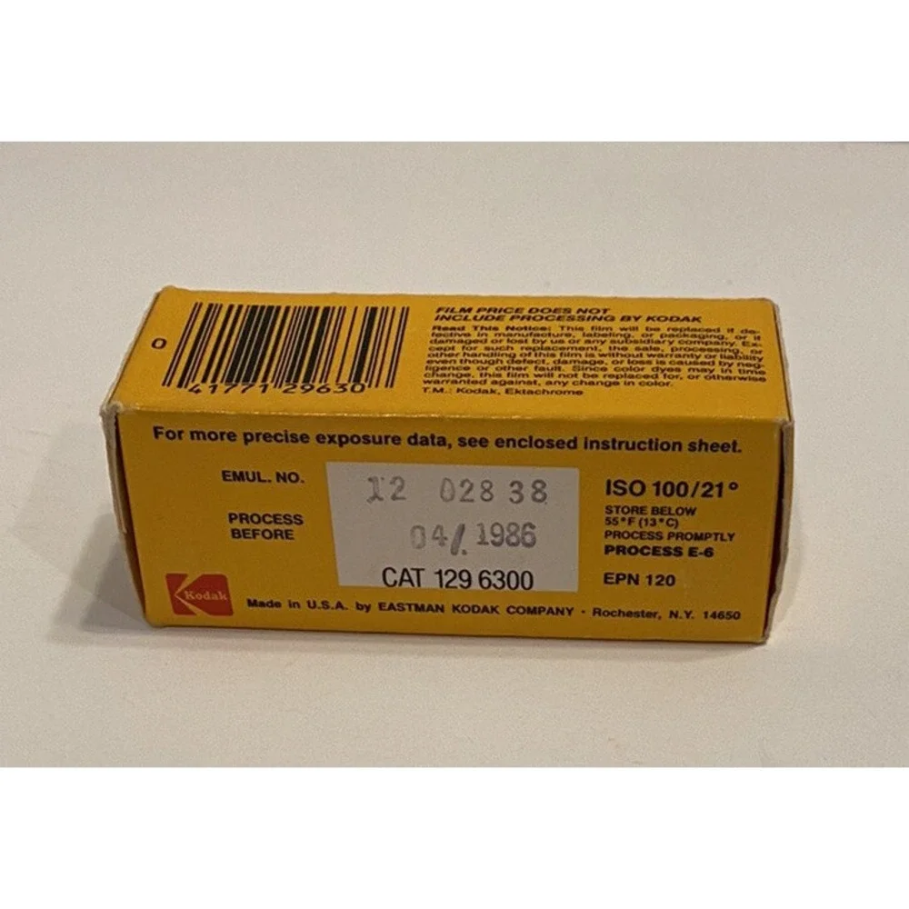 Kodak Ektachrome Professional Color Reversal Film 100 Daylight EPN 120 Exp 1986